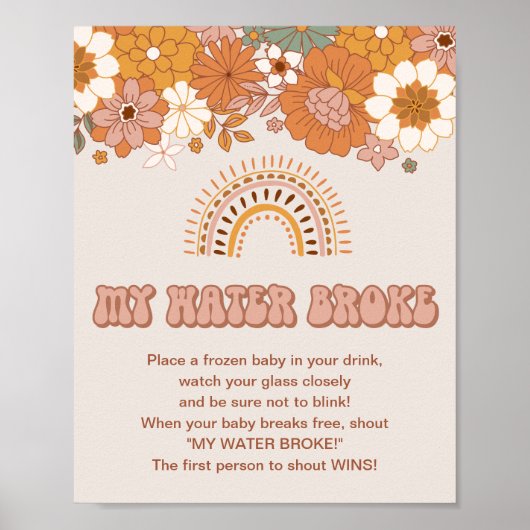 溝深い赤ちゃんシャワー私の水がゲームのサインを壊した ポスター (正面)