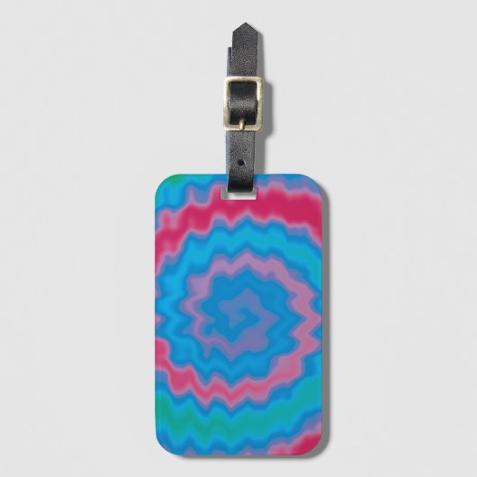 溝深くレトロなファンキー渦巻き模様を絞カッコいいる ラゲッジタグ (正面縦)