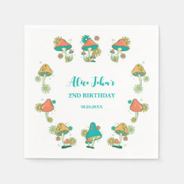 溝状お洒落キノコサイケデリック誕生日 スタンダードカクテルナプキン