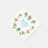 溝状お洒落キノコサイケデリック誕生日 スタンダードカクテルナプキン (角)