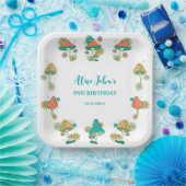 溝状お洒落キノコサイケデリック誕生日 ペーパープレート (パーティー)