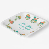 溝状お洒落キノコサイケデリック誕生日 ペーパープレート (傾斜あり)