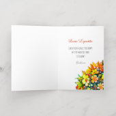 溝状のカラフル花 箔グリーティングカード (内側レイダウン)