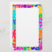 溝状のサイケデリック花 便箋 (正面/裏面)