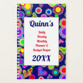 溝状のハートと花 プランナー手帳 (正面)