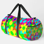 溝状のヴィンテージモダンフローラ花 ダッフルバッグ (右コーナー)