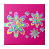 溝状の花 タイル (正面)