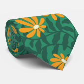 溝状はっきりしたの後生の花 – 緑とオレンジ ネクタイ (ロール)