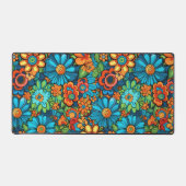 溝状カラフルの花パターン デスクマット (正面)