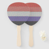 溝状トリップ（幻覚体験）のような抽象芸術脈絡膜性プライド国旗 ハンドファン (正面&裏面)