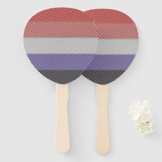 溝状トリップ（幻覚体験）のような抽象芸術脈絡膜性プライド国旗 ハンドファン (正面&裏面)