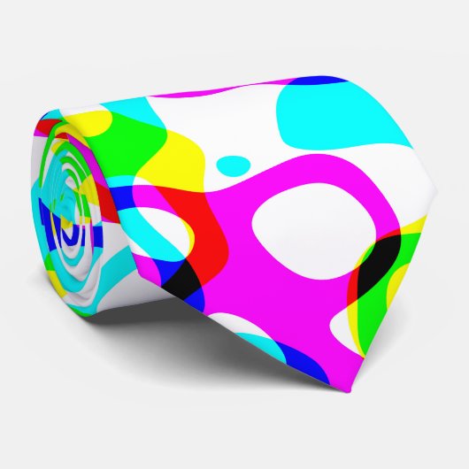 溝状ネオン蛍光ヒッピー液体スワール ネクタイ (ロール)