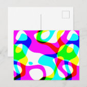 溝状ネオン蛍光ヒッピー液体スワール ポストカード (正面/裏面)