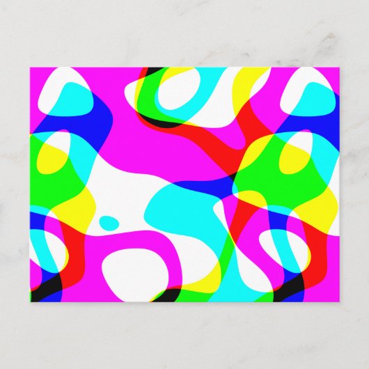溝状ネオン蛍光ヒッピー液体スワール ポストカード (正面)