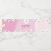 溝状ピンクデイジー誕生日ウォーターボトルラベル ペットボトルラベル (シングルラベル)