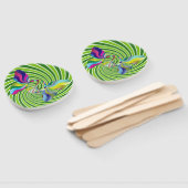 溝状レトロ数々の色バタフライピースサイン ハンドファン (組立なし)