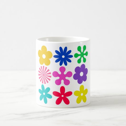 溝状レトロ花 コーヒーマグカップ (中央)