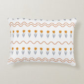 溝状名門私立校風のストライプチューリップ花柄 アクセントクッション (裏面)