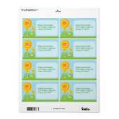 溝色の花 ラベル (フルシート)