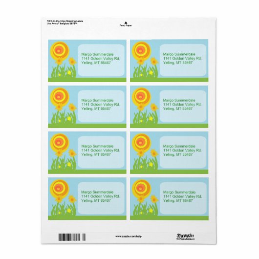 溝色の花 ラベル (フルシート)