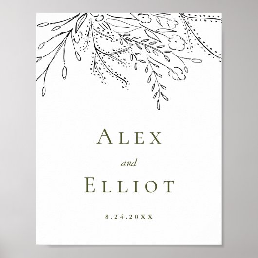 溢れるブーケのウェディング ポスター (正面)