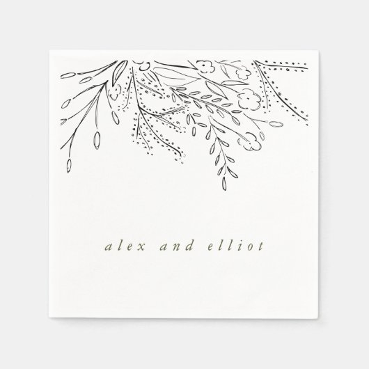 溢れる結婚花束 スタンダードカクテルナプキン (正面)