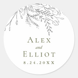 溢れる結婚花束 ラウンドシール