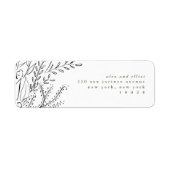 溢れ出るブーケ差出人住所ラベル ラベル (正面)