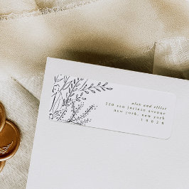 溢れ出るブーケ差出人住所ラベル ラベル