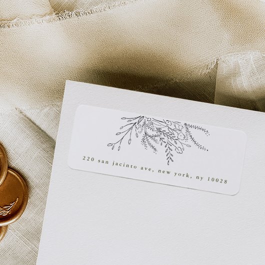 溢れ出るブーケ差出人住所ラベル ラベル