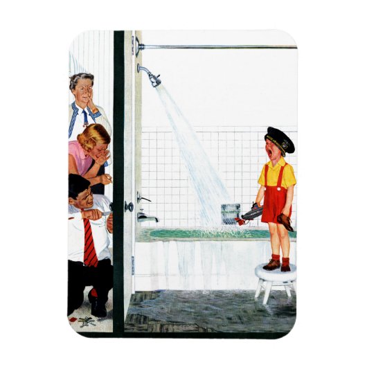 溢れ出る浴槽 マグネット (縦)