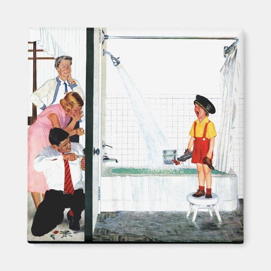 溢れ出る浴槽 マグネット (正面)