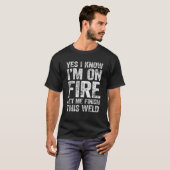 溶おもしろい接パパI'm On-Fire Teeレトロ溶接GIF Tシャツ (正面フル)