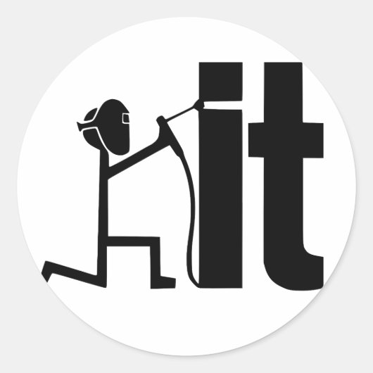 溶おもしろい接 | Welder Graphic Designs贈り物 ラウンドシール (正面)