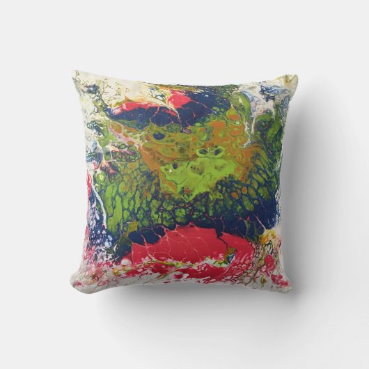 溶かされたクレヨンシリーズ-アクリルは絵画を注ぎます クッション (正面)