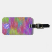 溶かされた虹のガラスパーソナライズな荷物のラベル ラゲッジタグ (正面横)