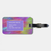 溶かされた虹のガラスパーソナライズな荷物のラベル ラゲッジタグ (裏面横)