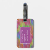 溶かされた虹のガラスパーソナライズな荷物のラベル ラゲッジタグ (裏面縦)