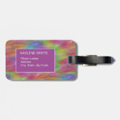 溶かされた虹のガラスパーソナライズな荷物のラベル ラゲッジタグ (裏面横)