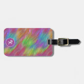 溶かされた虹のガラスパーソナライズな荷物のラベル ラゲッジタグ (正面横)