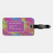 溶かされた虹のガラスパーソナライズな荷物のラベル ラゲッジタグ (裏面横)