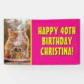 溶かしおもしろいた誕生日のカップケーキ 横断幕 (横)