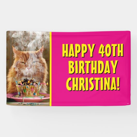 溶かしおもしろいた誕生日のカップケーキ 横断幕 (横)