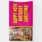 溶かしおもしろいた誕生日のカップケーキ 横断幕 (縦)