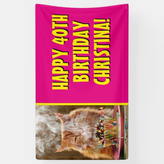 溶かしおもしろいた誕生日のカップケーキ 横断幕 (縦)