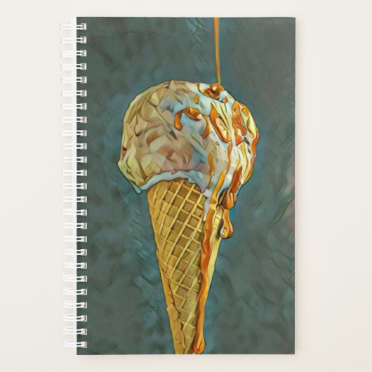 溶かしたチョコレートのアイスクリームコーン プランナー手帳 (正面)