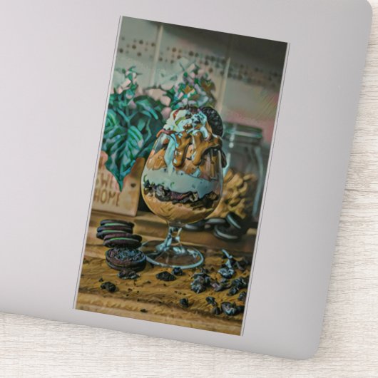 溶かしたチョコレートのアイスクリームショップスクープ シール (詳細)