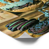 溶かしたチョコレートのアイスクリームショップスクープ ポスター (角)