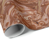 溶かしたチョコレートのカカカオのファッジ茶色の旋回デザート ラッピングペーパー (ロールコーナー)