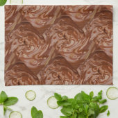 溶かしたチョコレートのココアファッジ旋回デザート キッチンタオル (折り畳み)